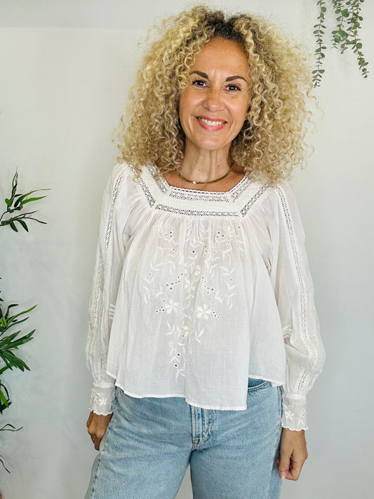 Lace Detail Blouse - Size S