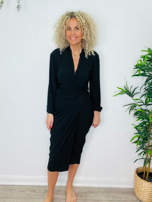 Silk Wrap Dress - Size 40