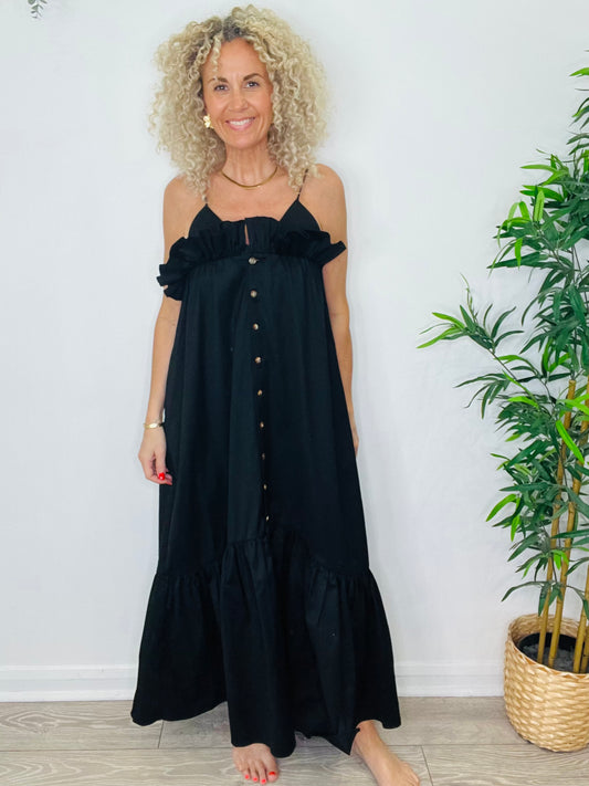 Frill Cotton Dress - Size M