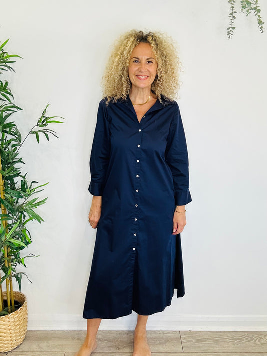 Cotton Shirt Dress - Size XS