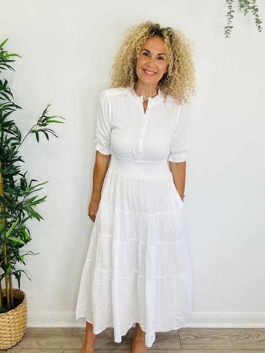 Tiered Cheesecloth Dress - Size 12