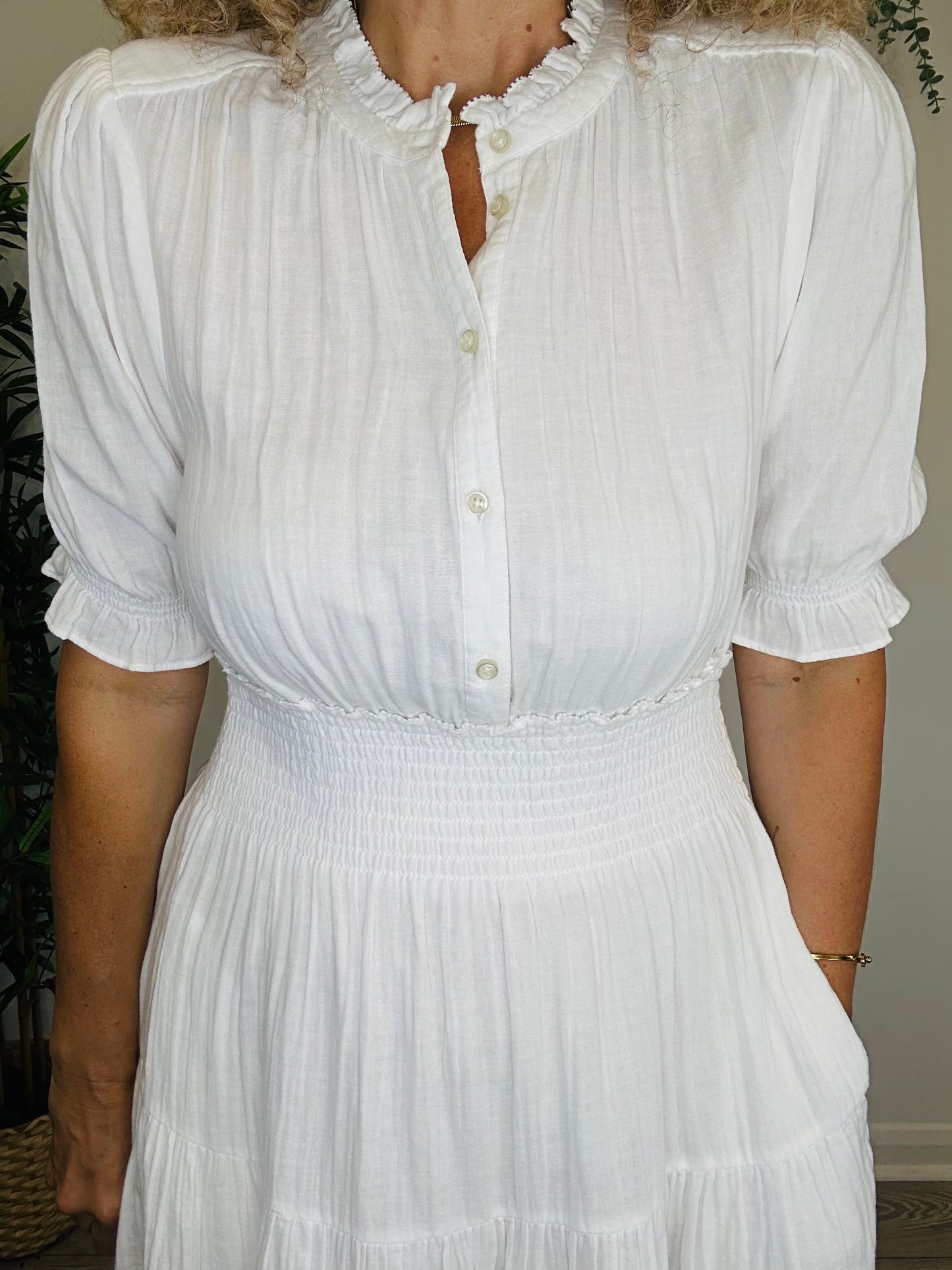 Tiered Cheesecloth Dress - Size 12