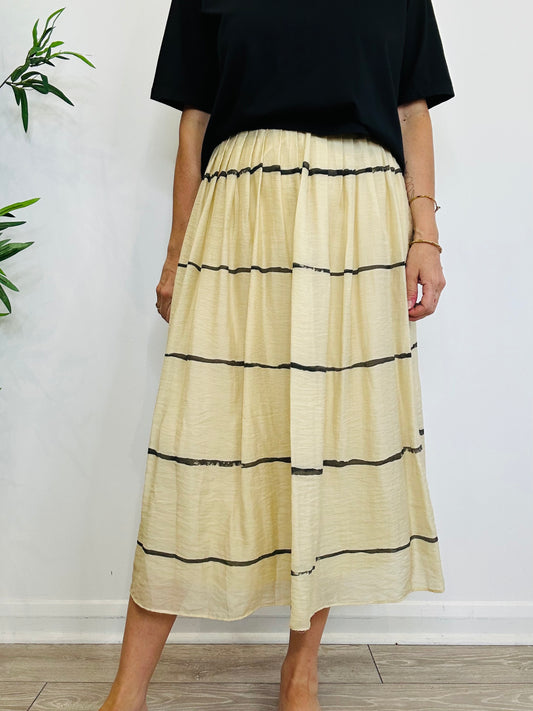 Striped Midi Skirt - Size 36