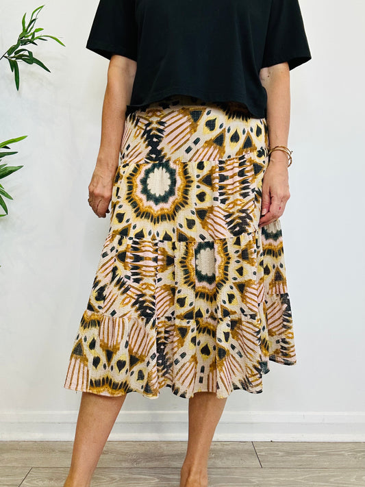 Patterned Tiered Skirt - Size 1