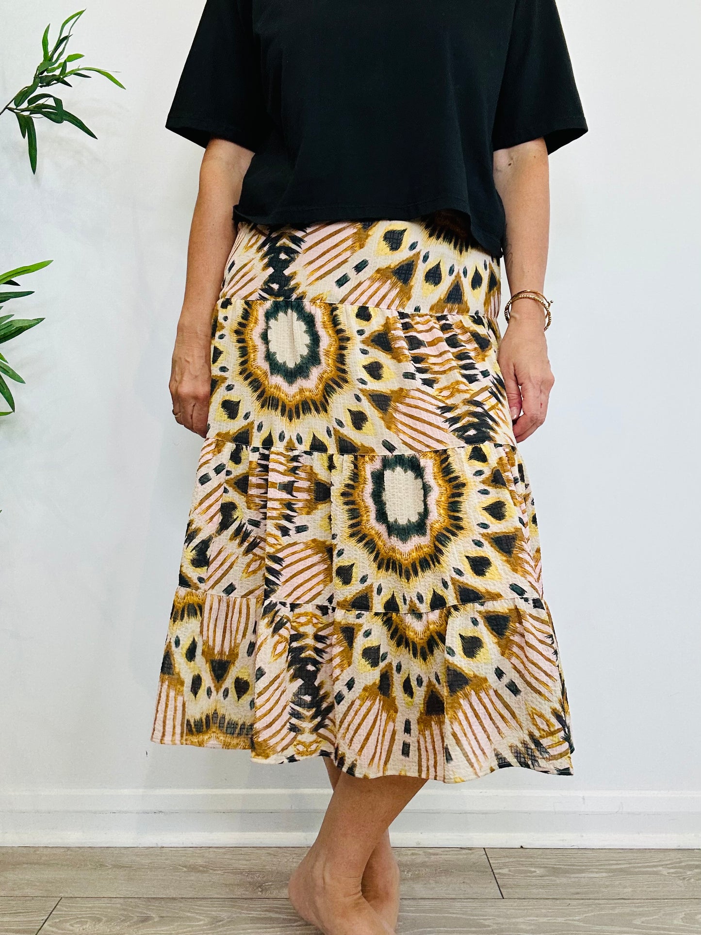 Patterned Tiered Skirt - Size 1