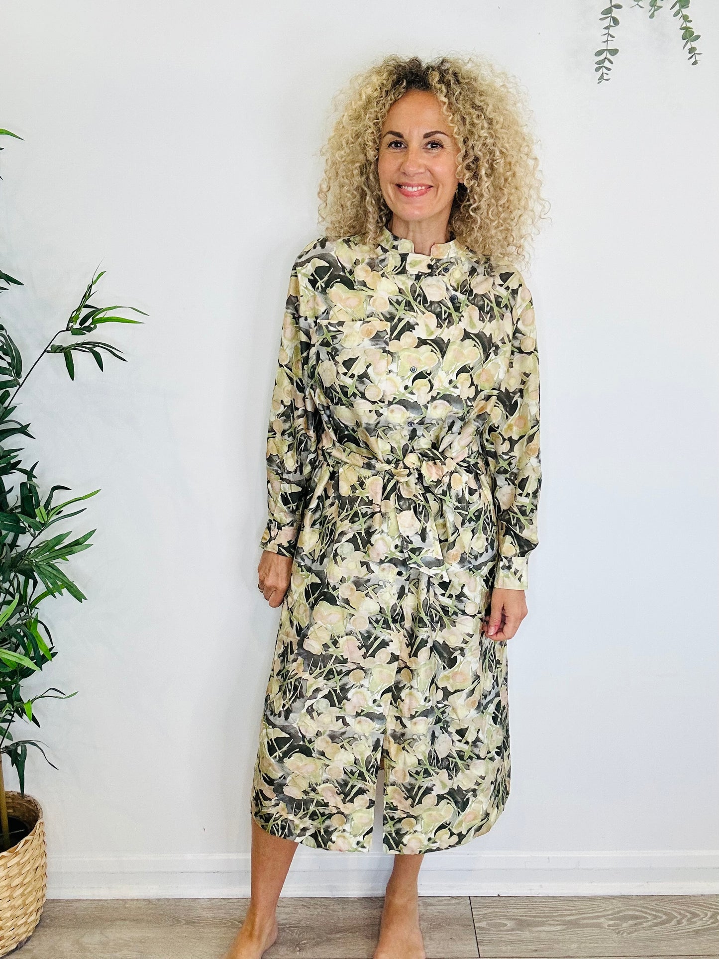 Silk Shirt Dress - Size 36
