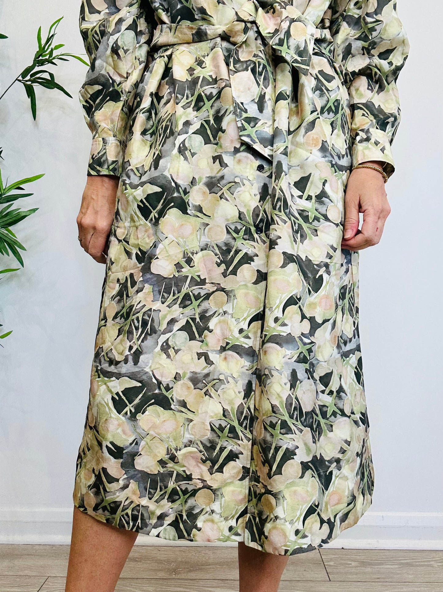 Silk Shirt Dress - Size 36