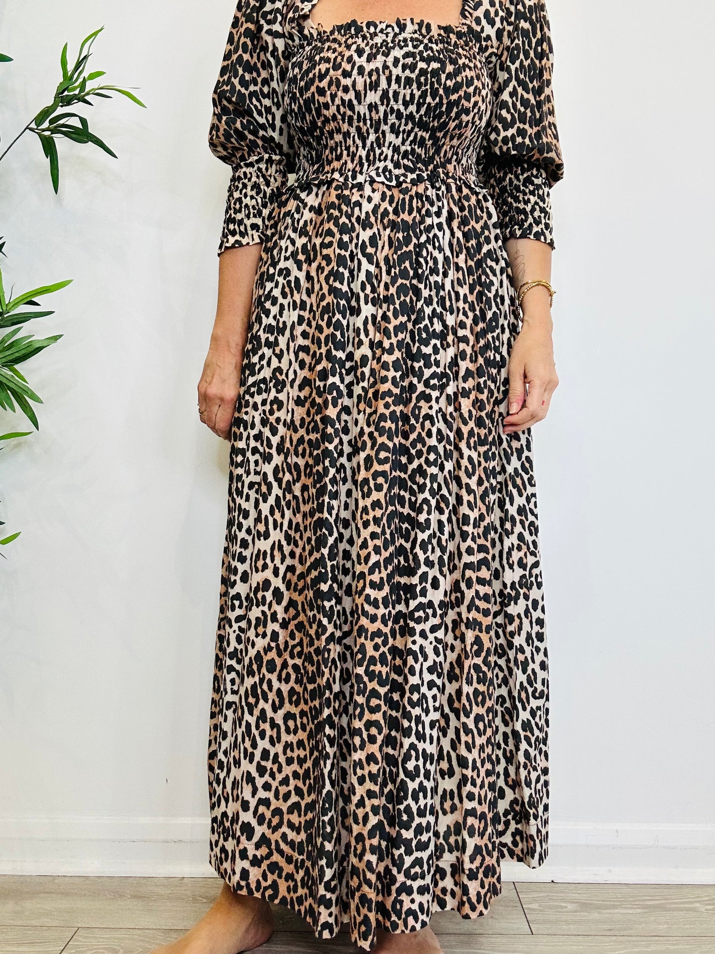 Leopard Print Maxi Dress - Size 36