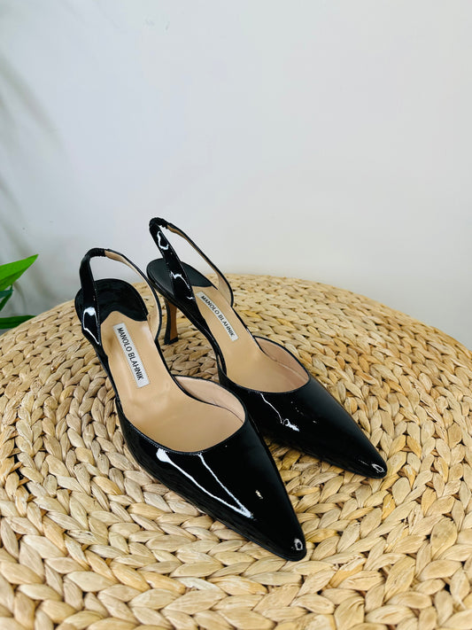 Carolyne Patent Leather Slingback Pumps - Size 41