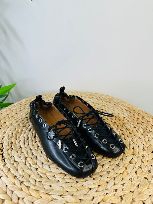 Lace-up Ballet Flats - Size 38