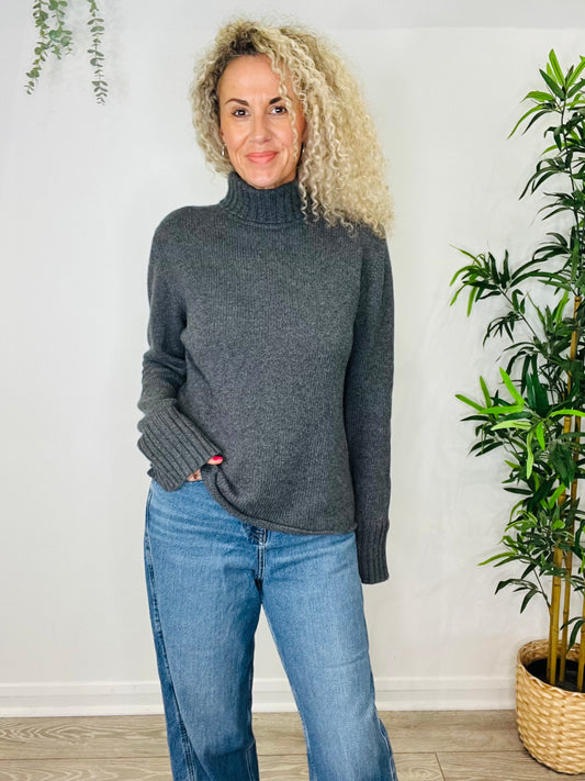 Cashmere Polo Neck Jumper - Size XL