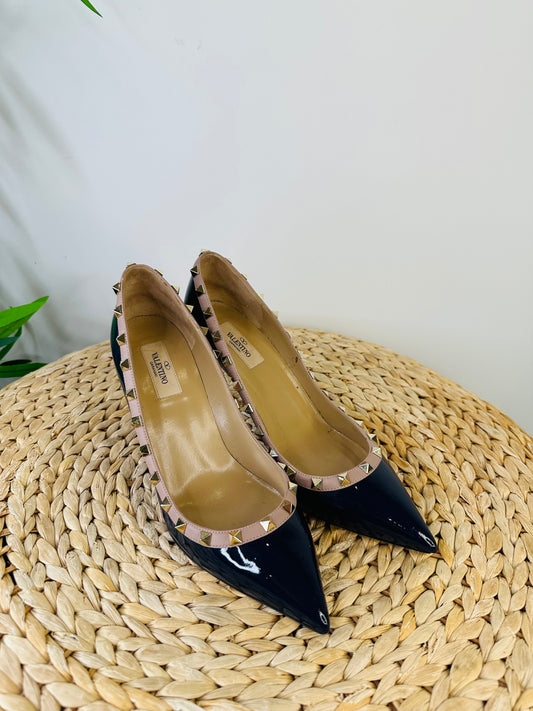 Patent Leather Rockstud Pumps - Size 40.5