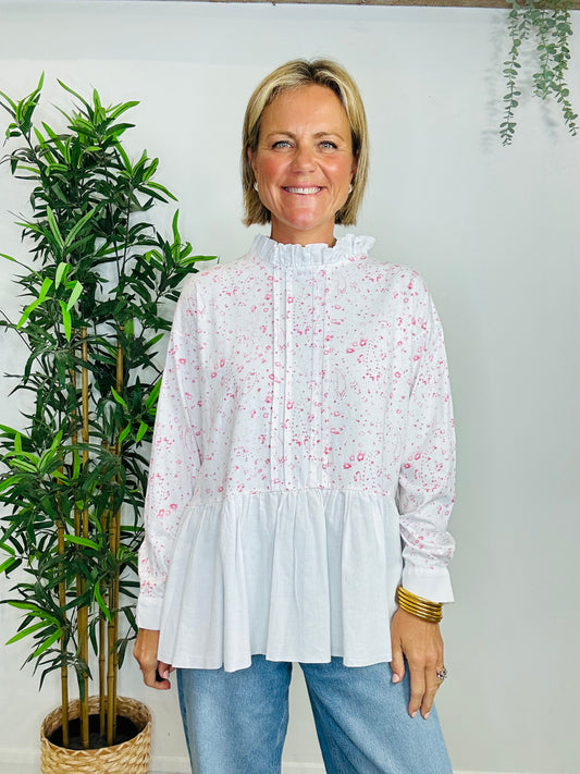 Patterned Jersey Top - Size S