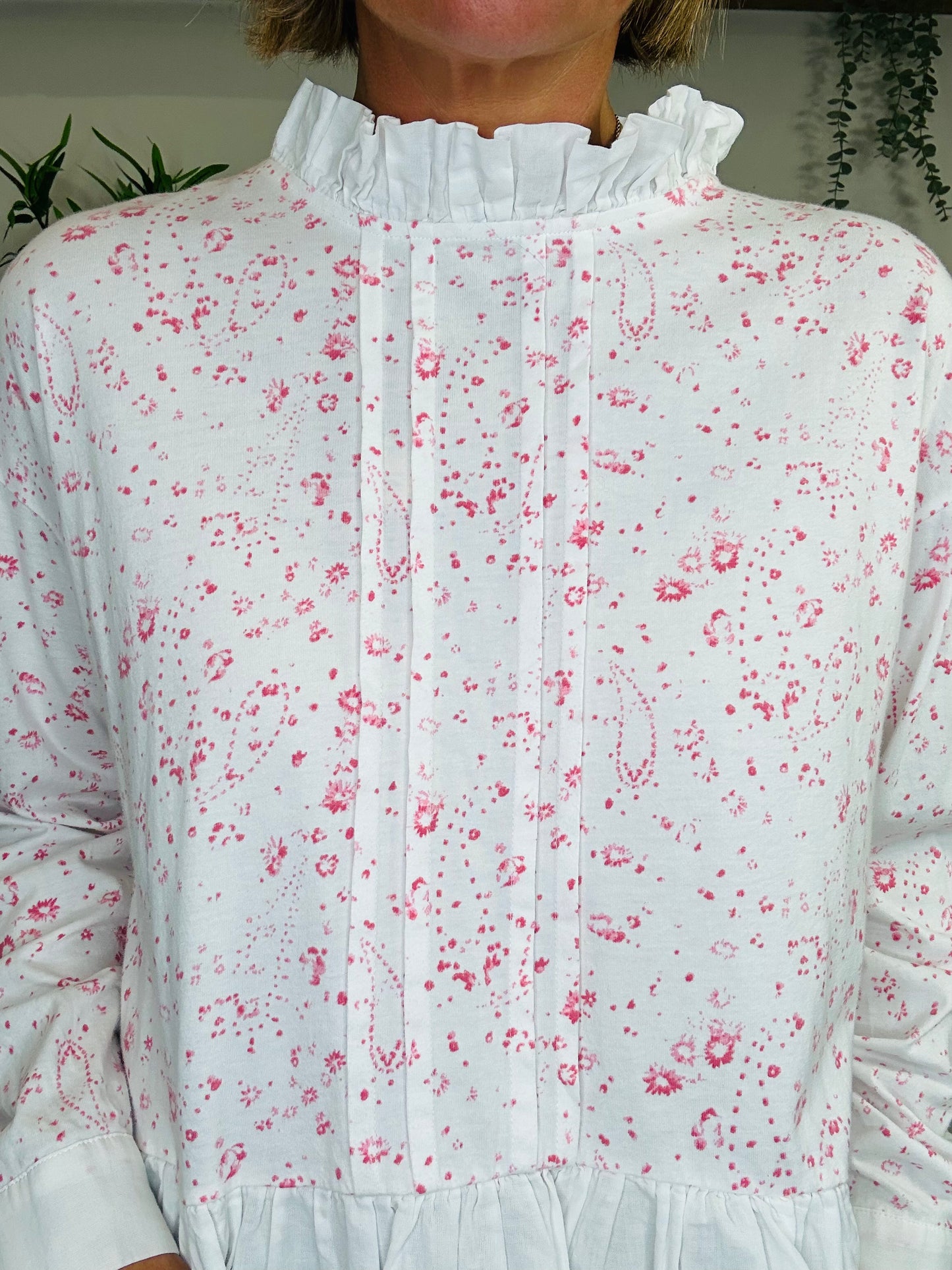 Patterned Jersey Top - Size S
