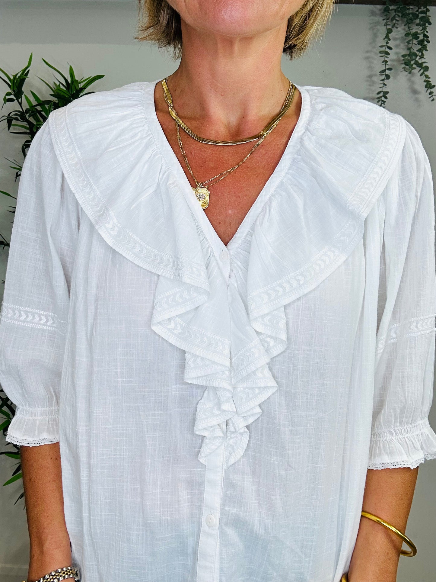 Cotton Ruffle Blouse - Size 3