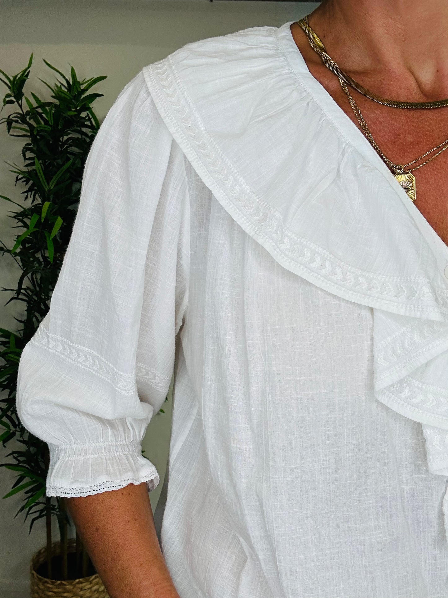 Cotton Ruffle Blouse - Size 3
