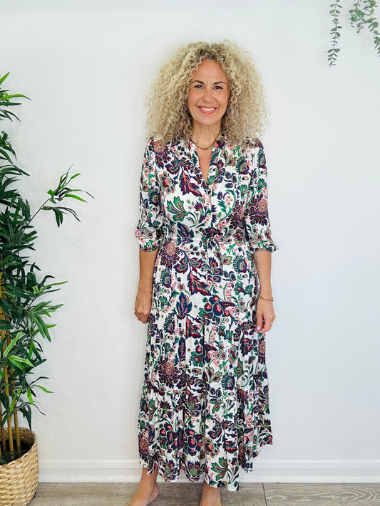 Patterned Maxi Dress - Size 38