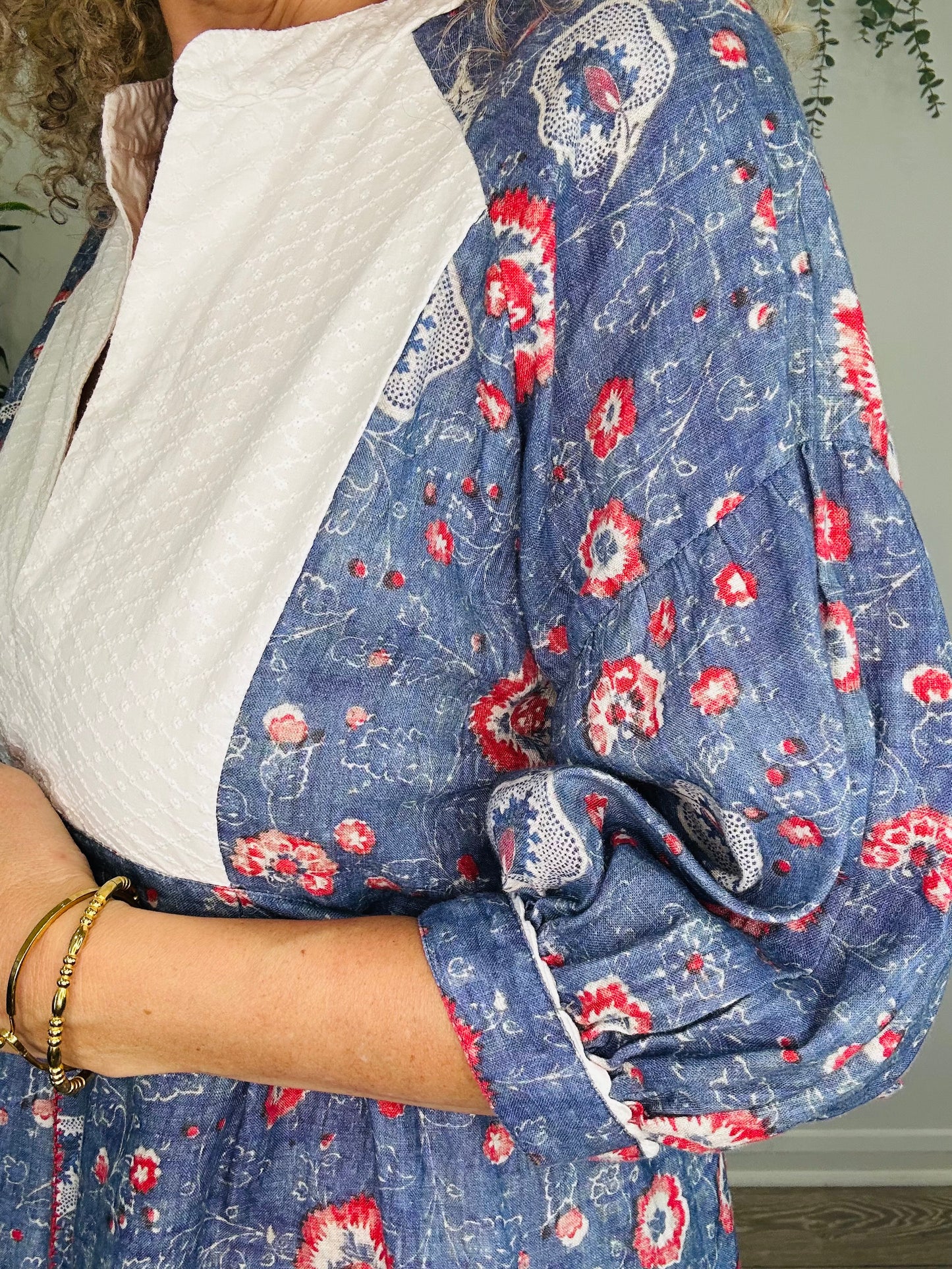 Floral Linen Dress - Size S