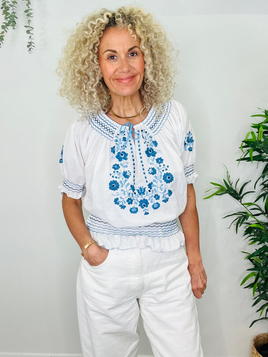 Embroidered Top - Size L