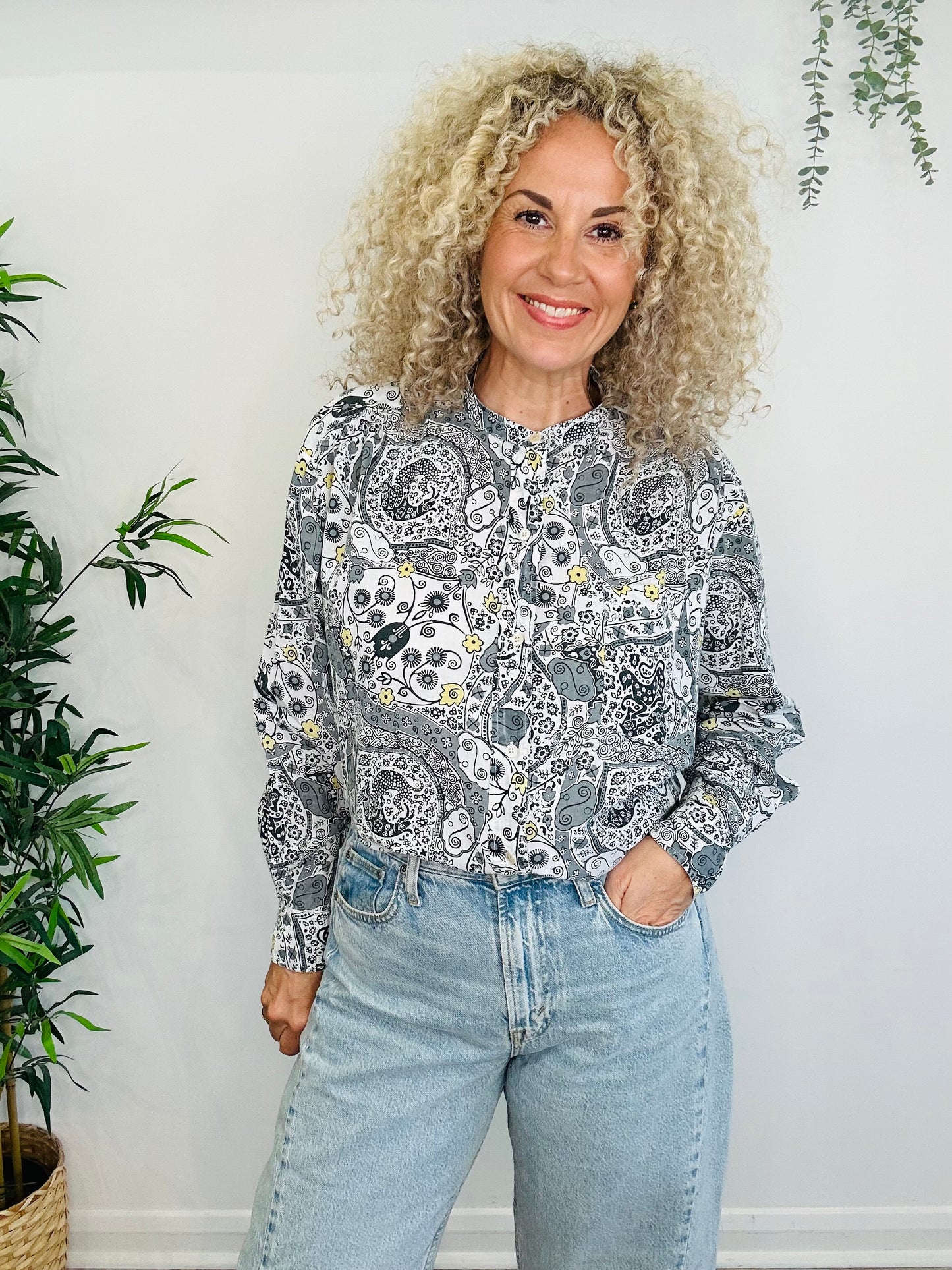 Patterned Cotton Shirt - Size 38