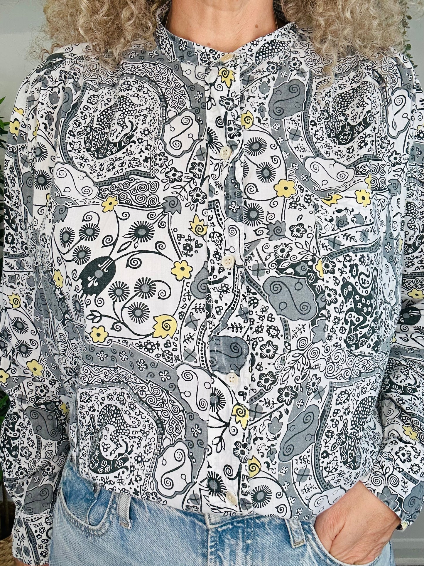 Patterned Cotton Shirt - Size 38