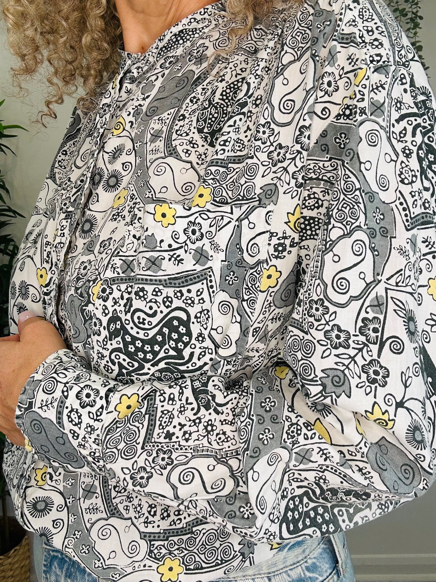 Patterned Cotton Shirt - Size 38