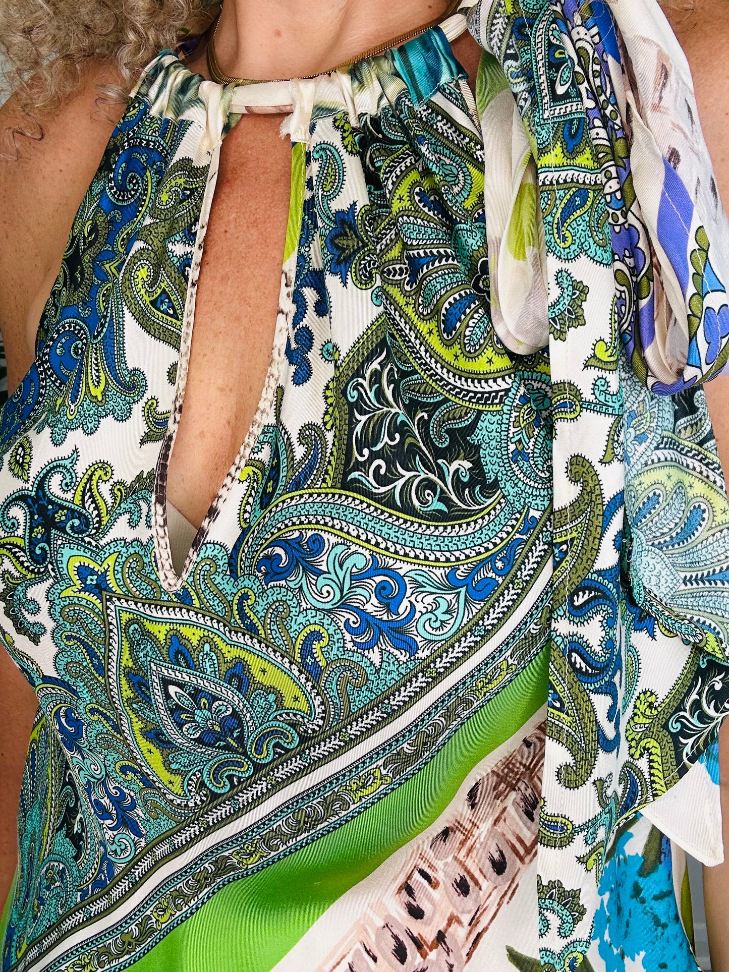 Silk Halter Neck Top - Size S