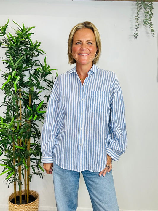 Striped Cotton Shirt - Size S