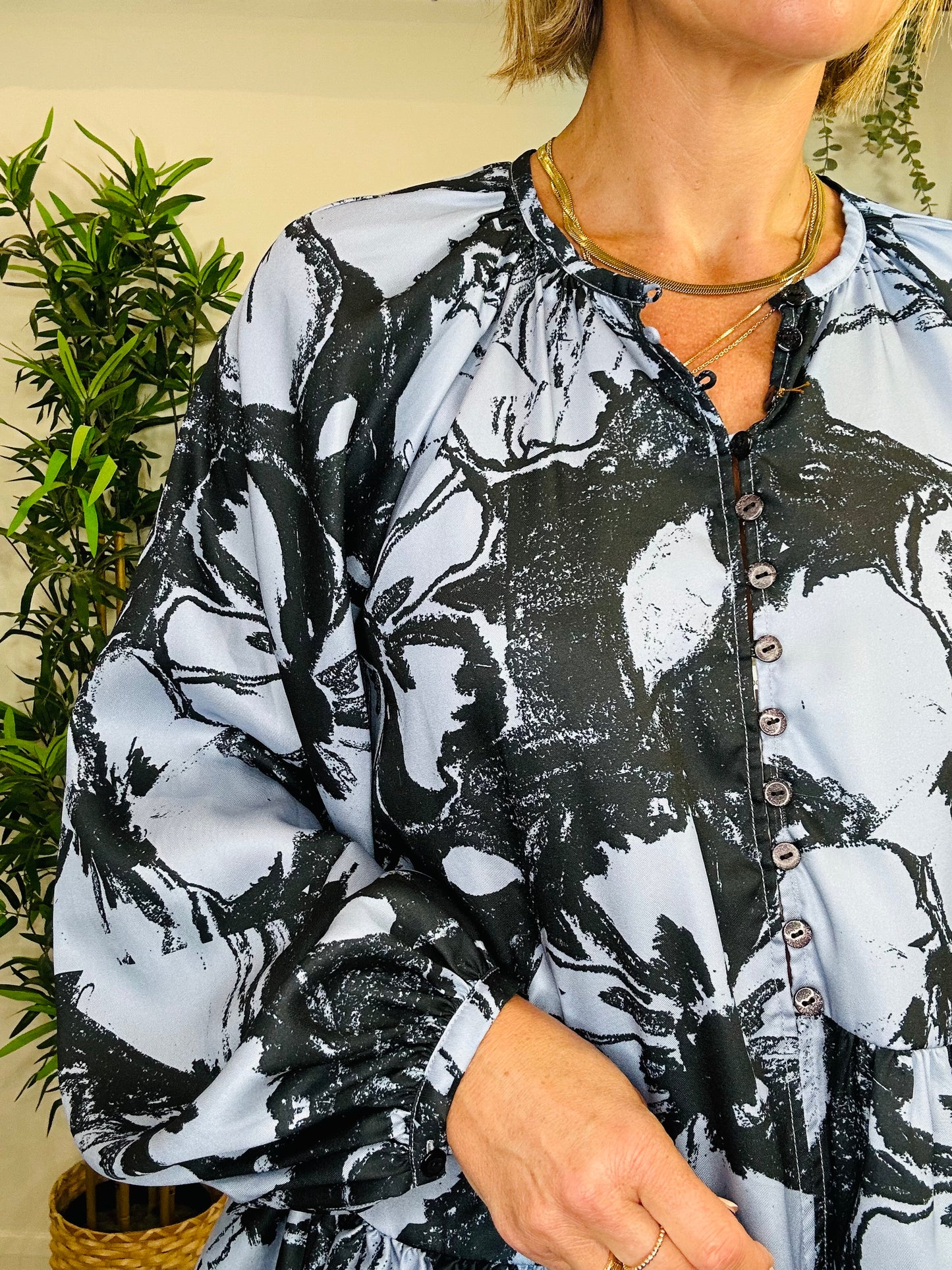 Floral Printed Blouse - Size XS