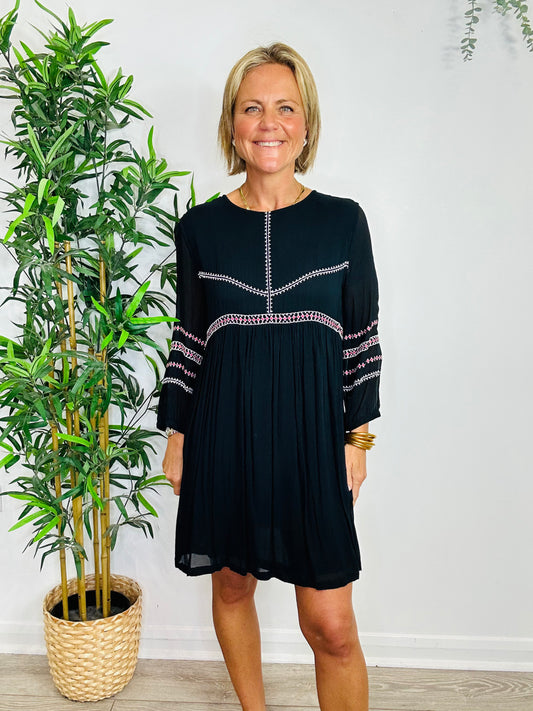 Embroidered Short Dress - Size 2