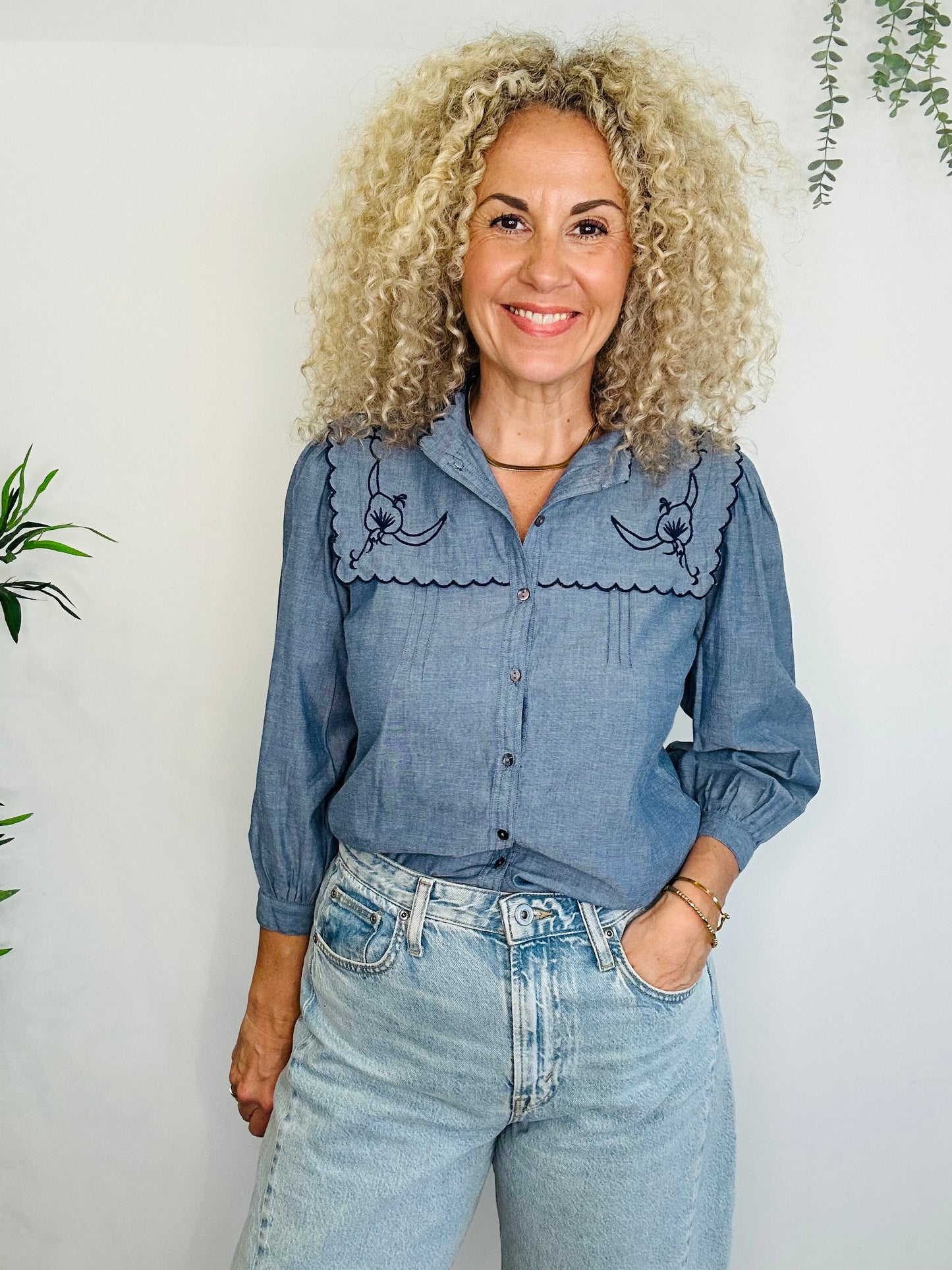 Embroidered Cotton Shirt - Size S