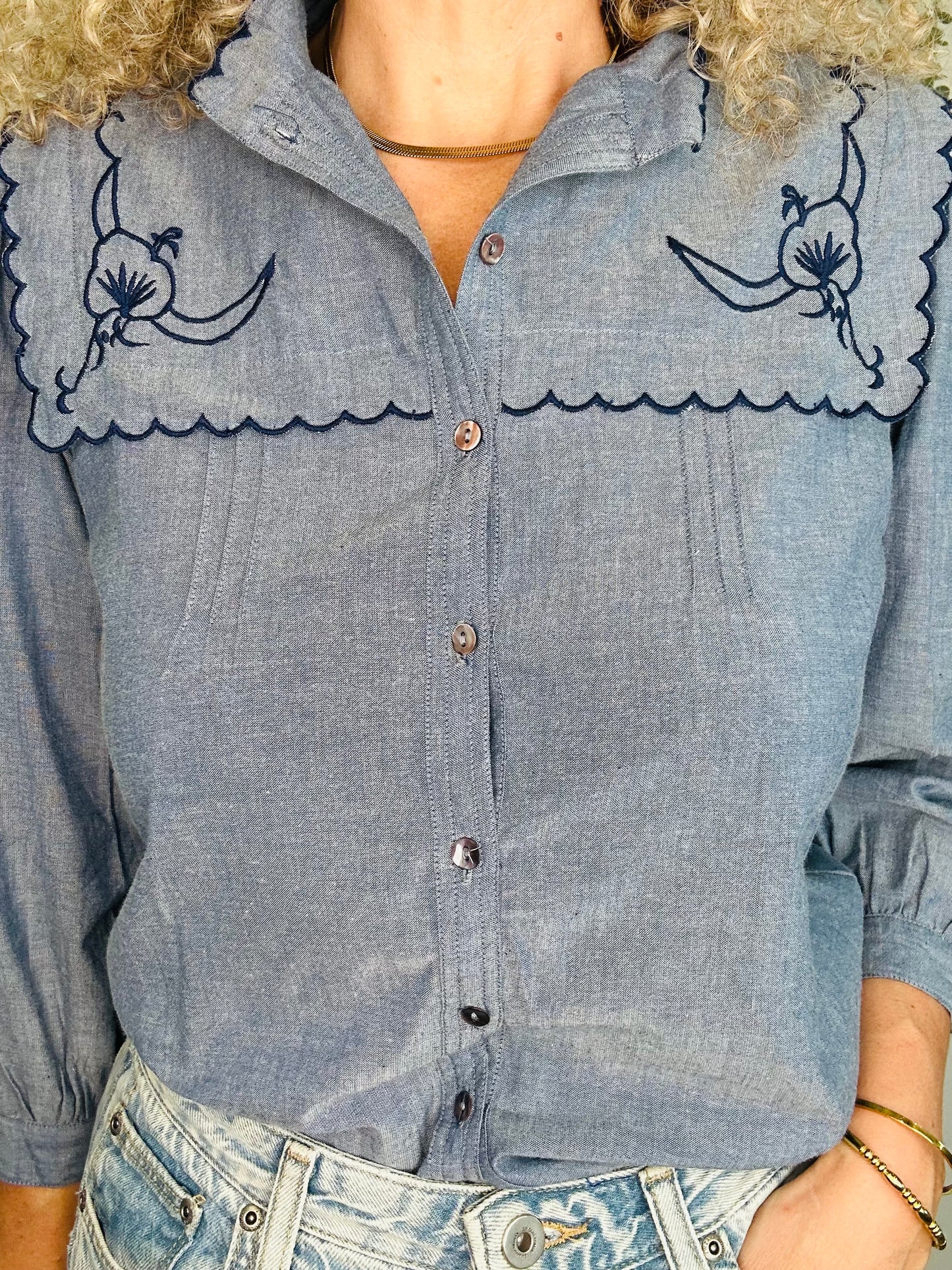 Embroidered Cotton Shirt - Size S