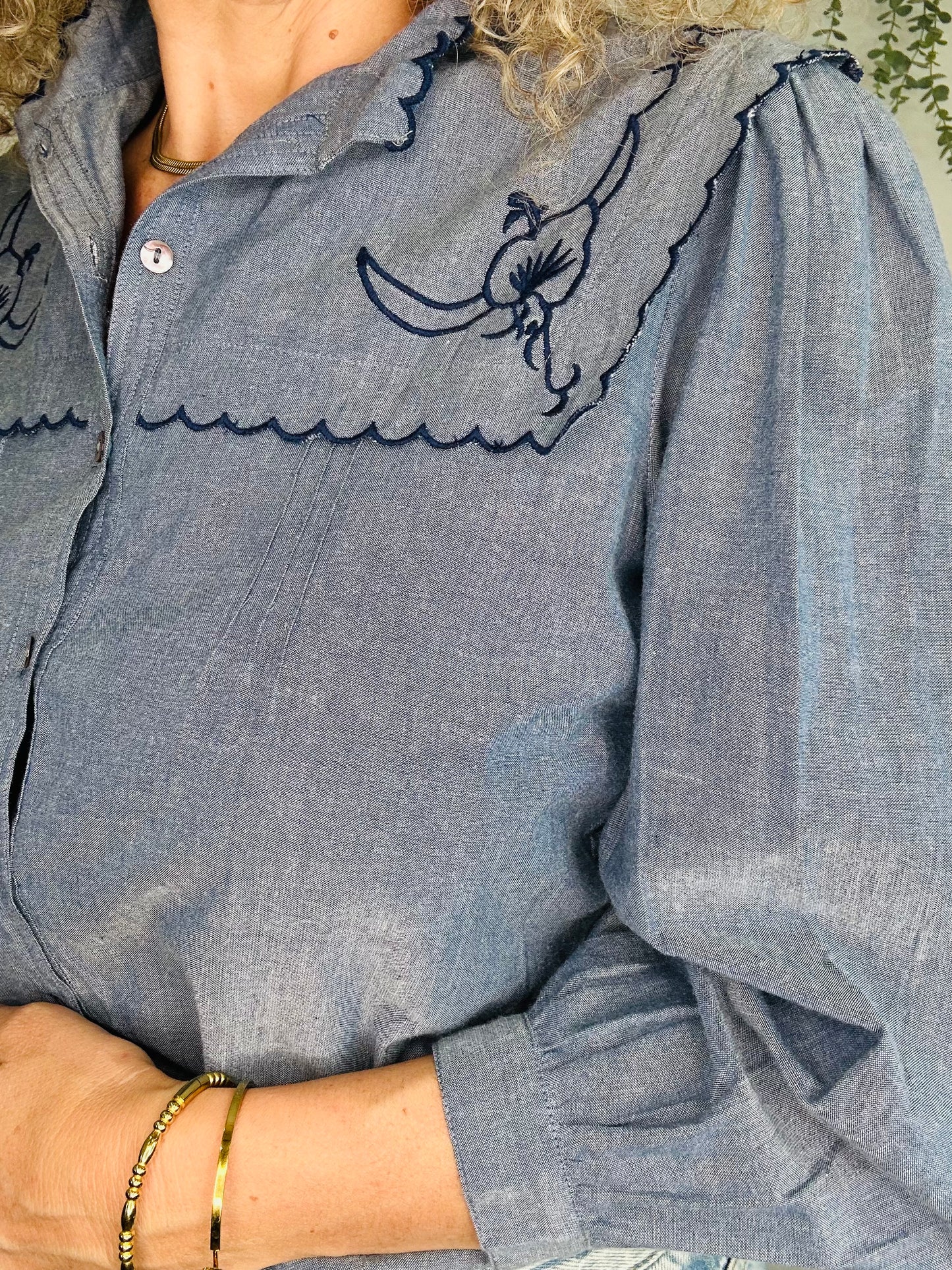 Embroidered Cotton Shirt - Size S