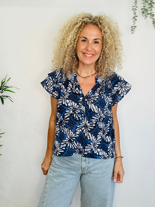 Patterned Cotton Top - Size S