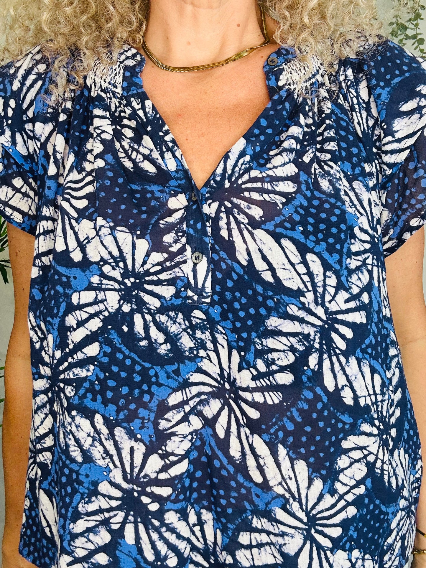Patterned Cotton Top - Size S