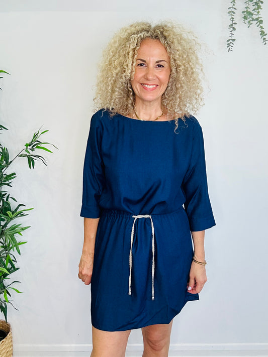 Cotton Drawstring Waist Dress - Size 2