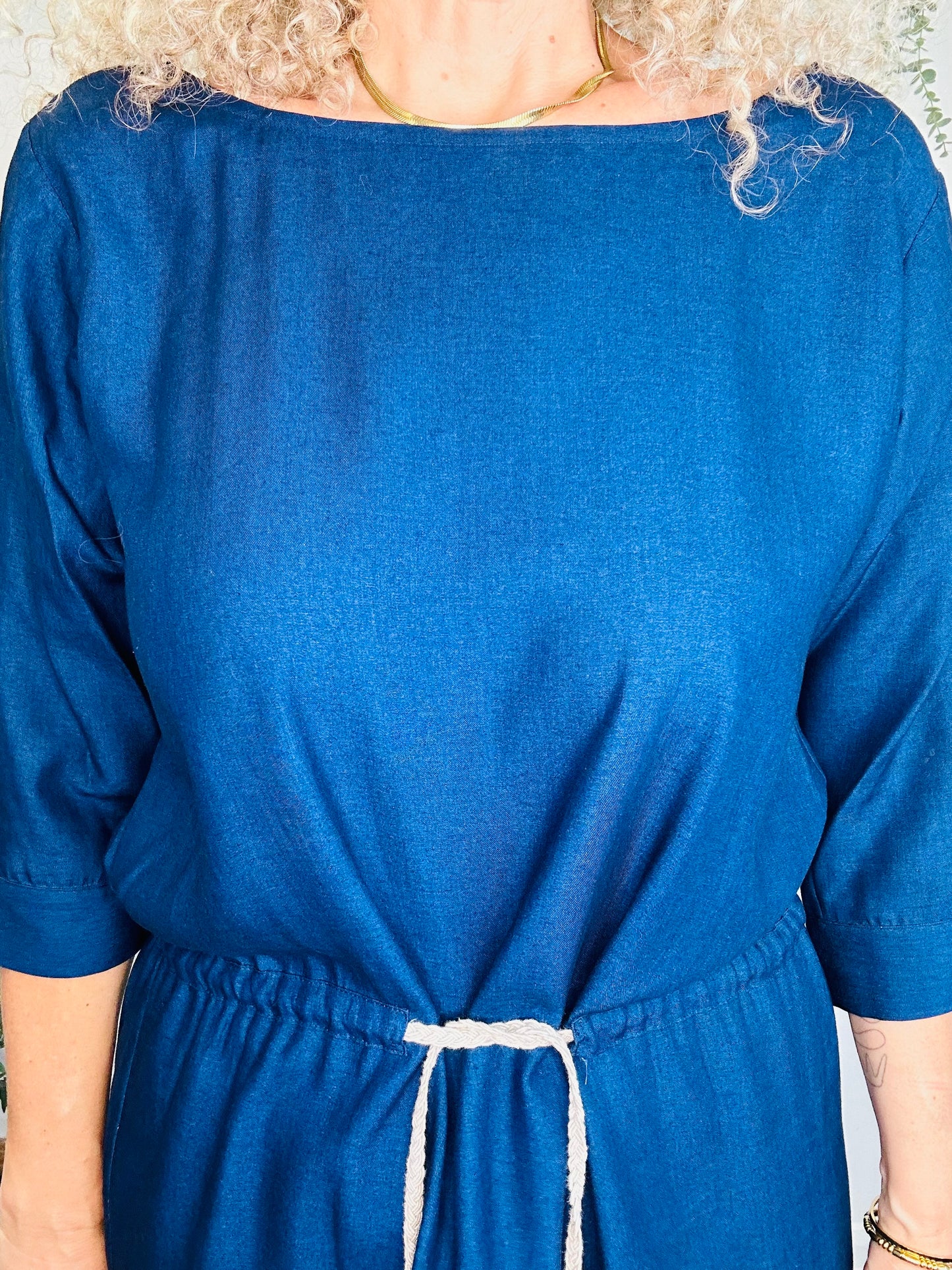 Cotton Drawstring Waist Dress - Size 2