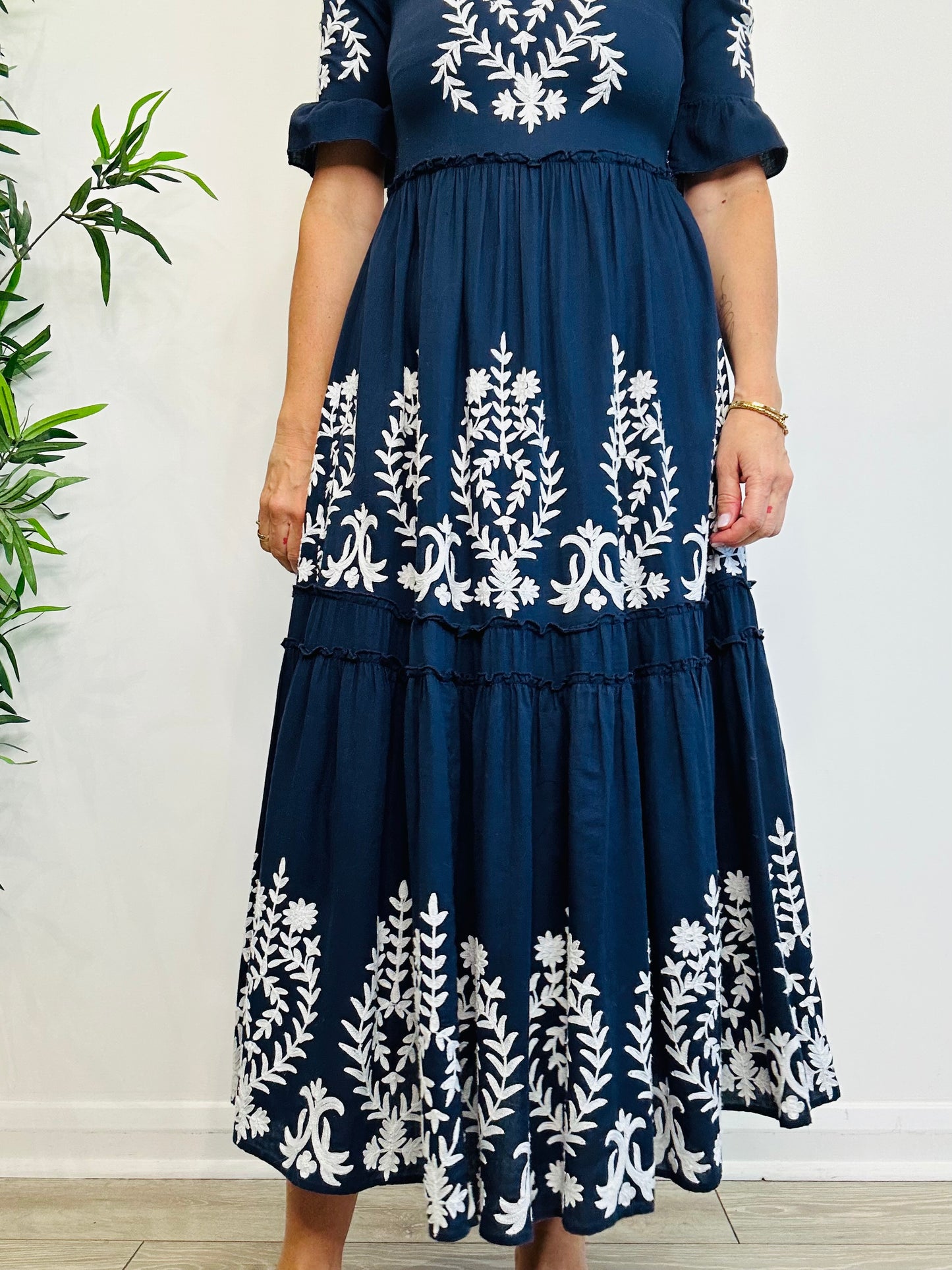 Embroidered Maxi Dress - Size S