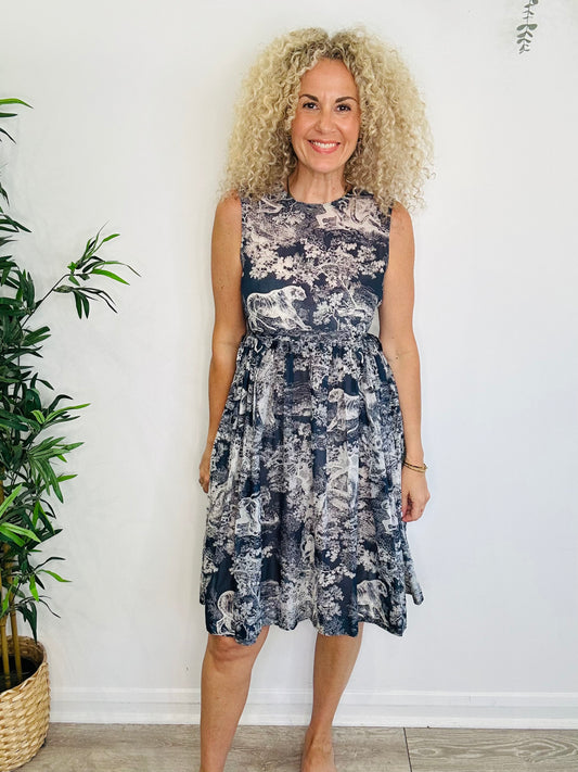 Toile De Jouy Cotton Dress - Size 12