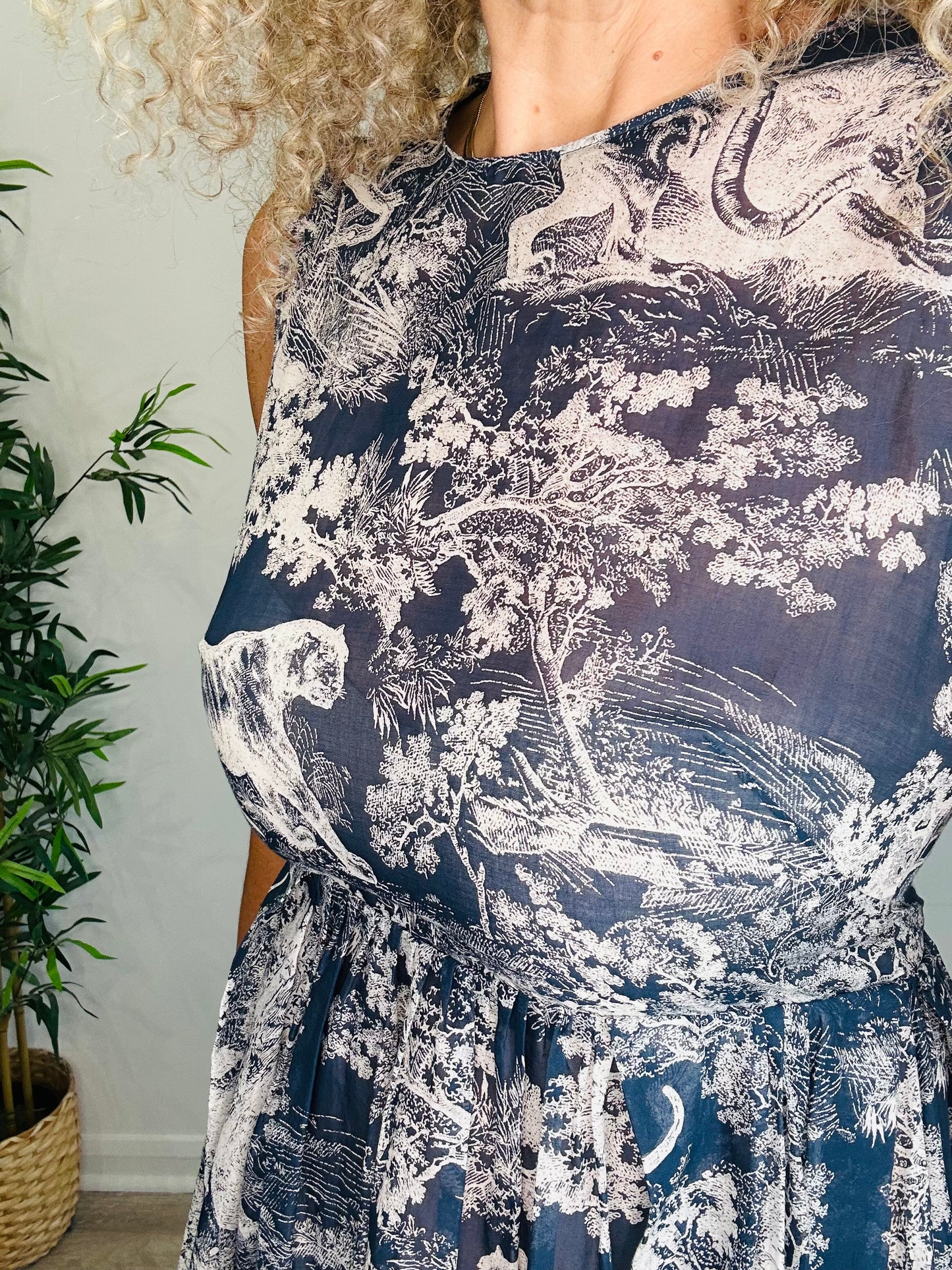 Toile De Jouy Cotton Dress - Size 12