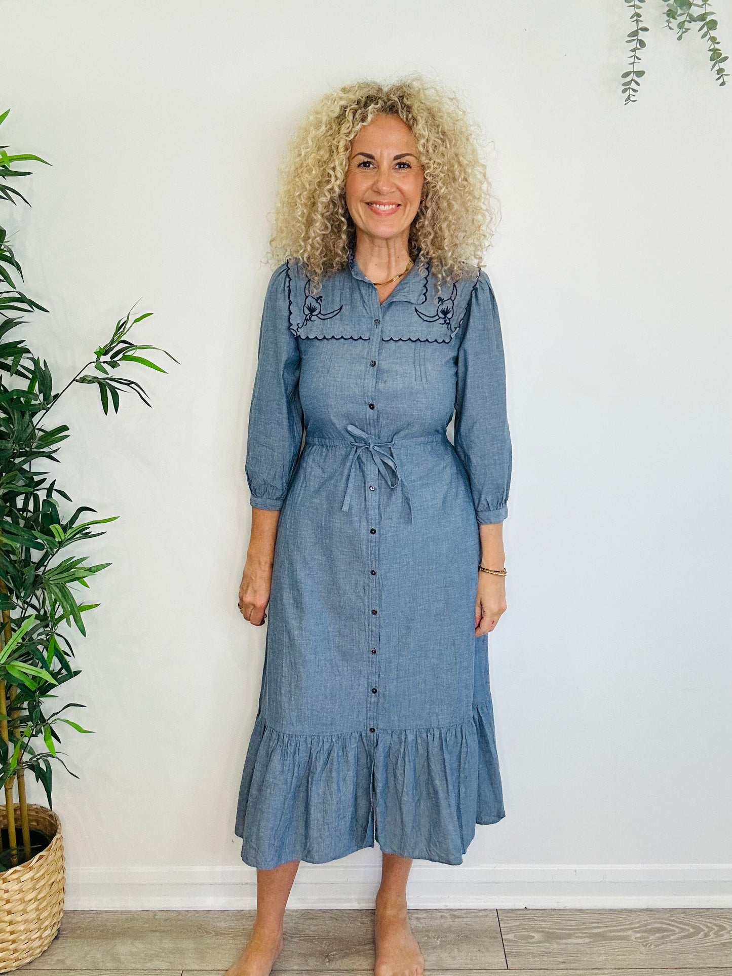 Embroidered Cotton Dress - Size S