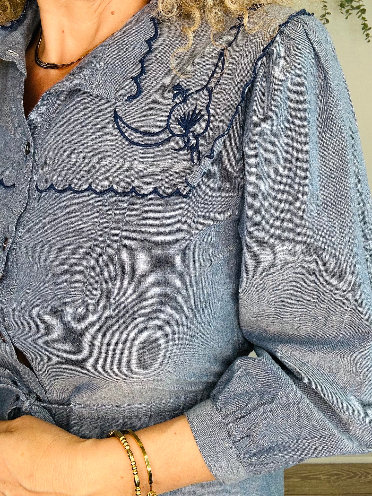 Embroidered Cotton Dress - Size S