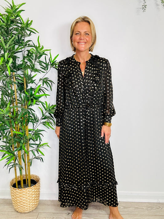 Metallic Polka Dot Dress - Size 10