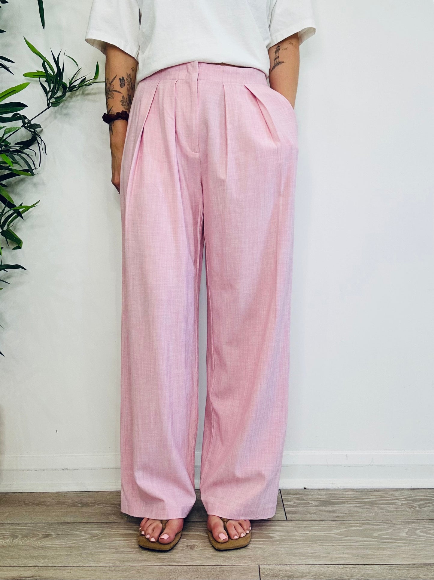 Wide Leg Trousers - Size 38