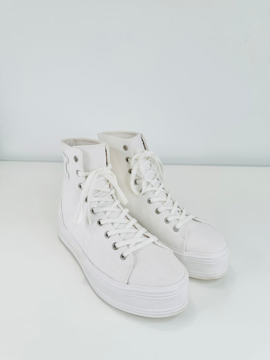Canvas High Top Trainers - Size 39