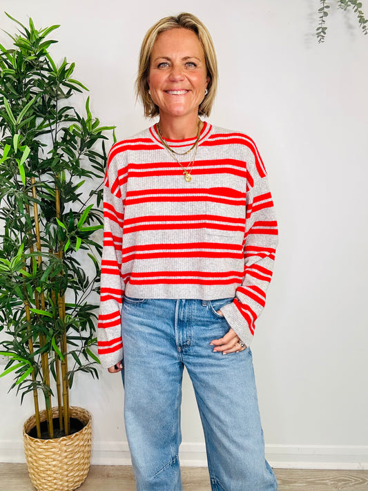 Striped Ribbed Jumper - Size XS/S