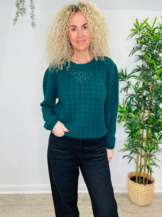 Wool Crochet Jumper - Size L