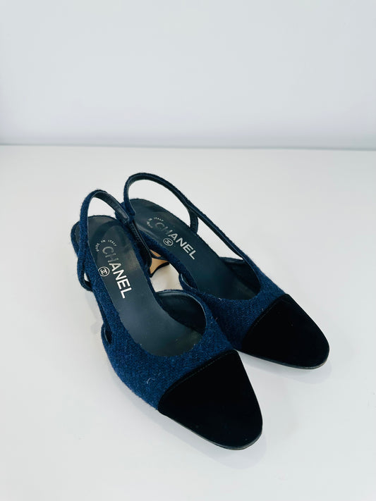 Tweed Slingbacks - Size 37