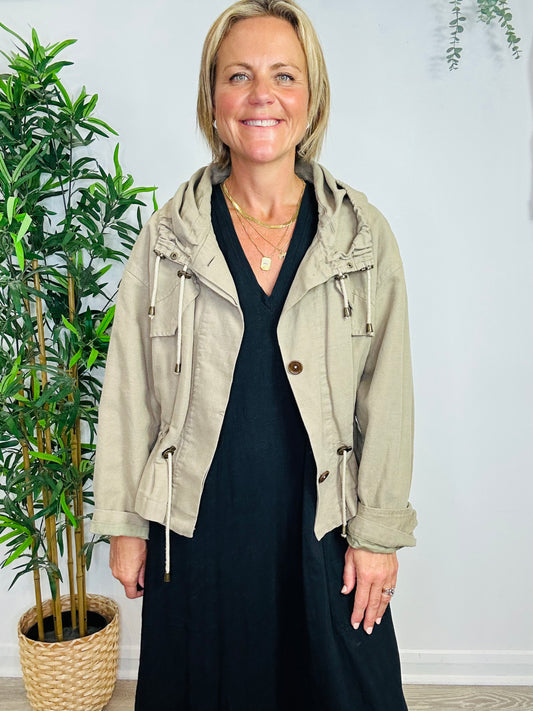 Linen Blend Jacket - Size 36