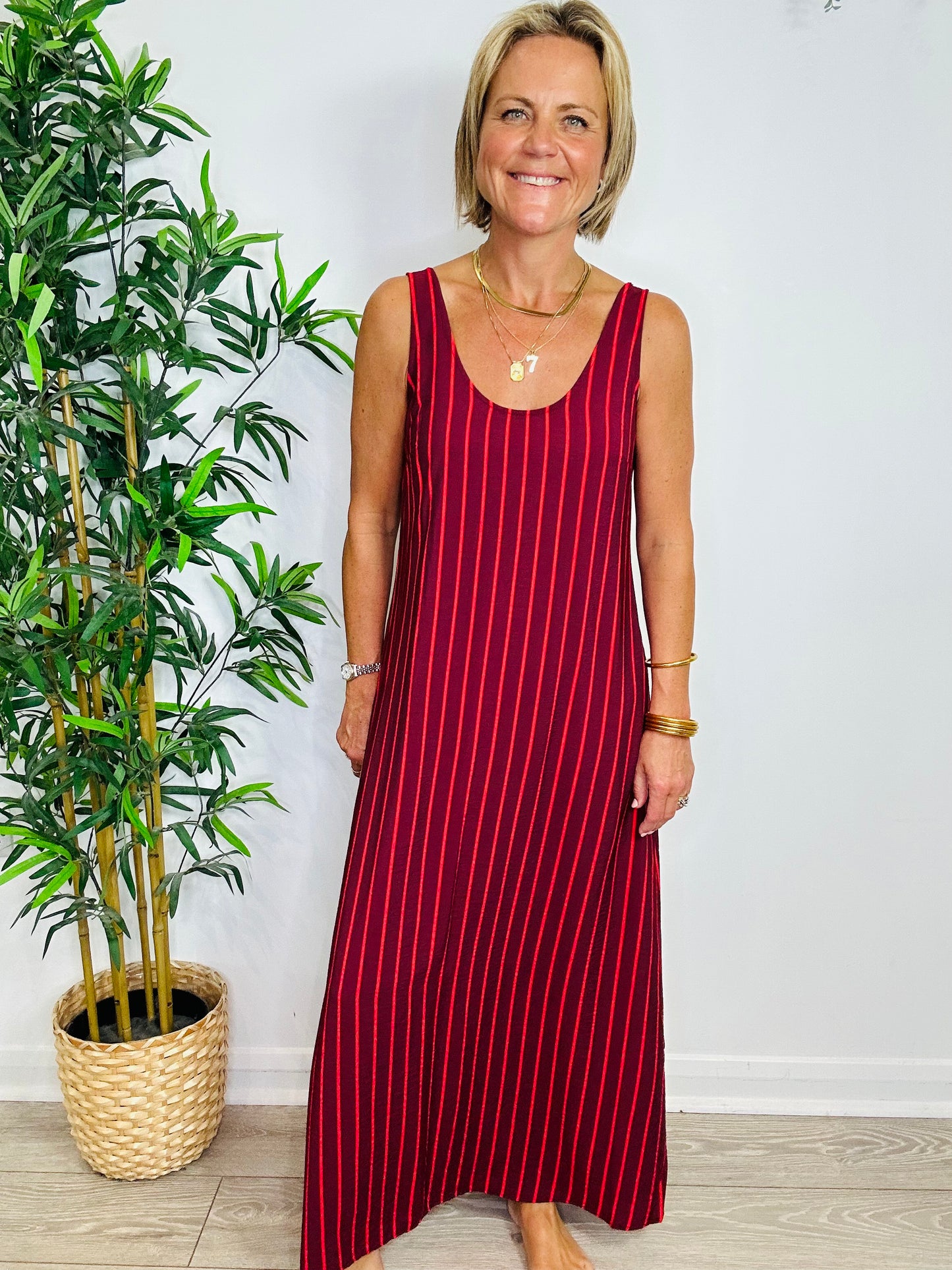 Striped Maxi Dress - Size 10
